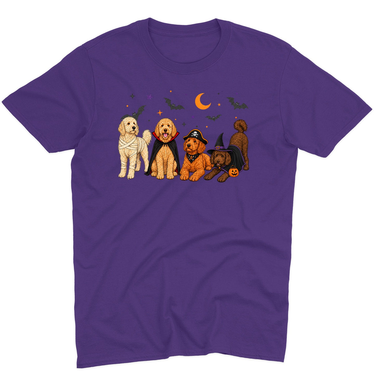 Goldendoodle Halloween Lineup - Adult Unisex T-Shirt