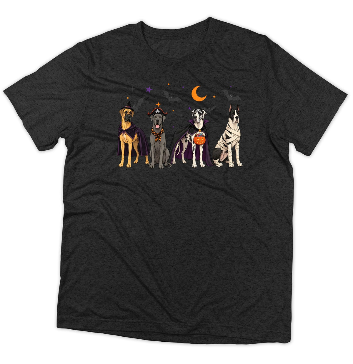Great Dane Halloween Lineup - Adult Tri-Blend T-Shirt