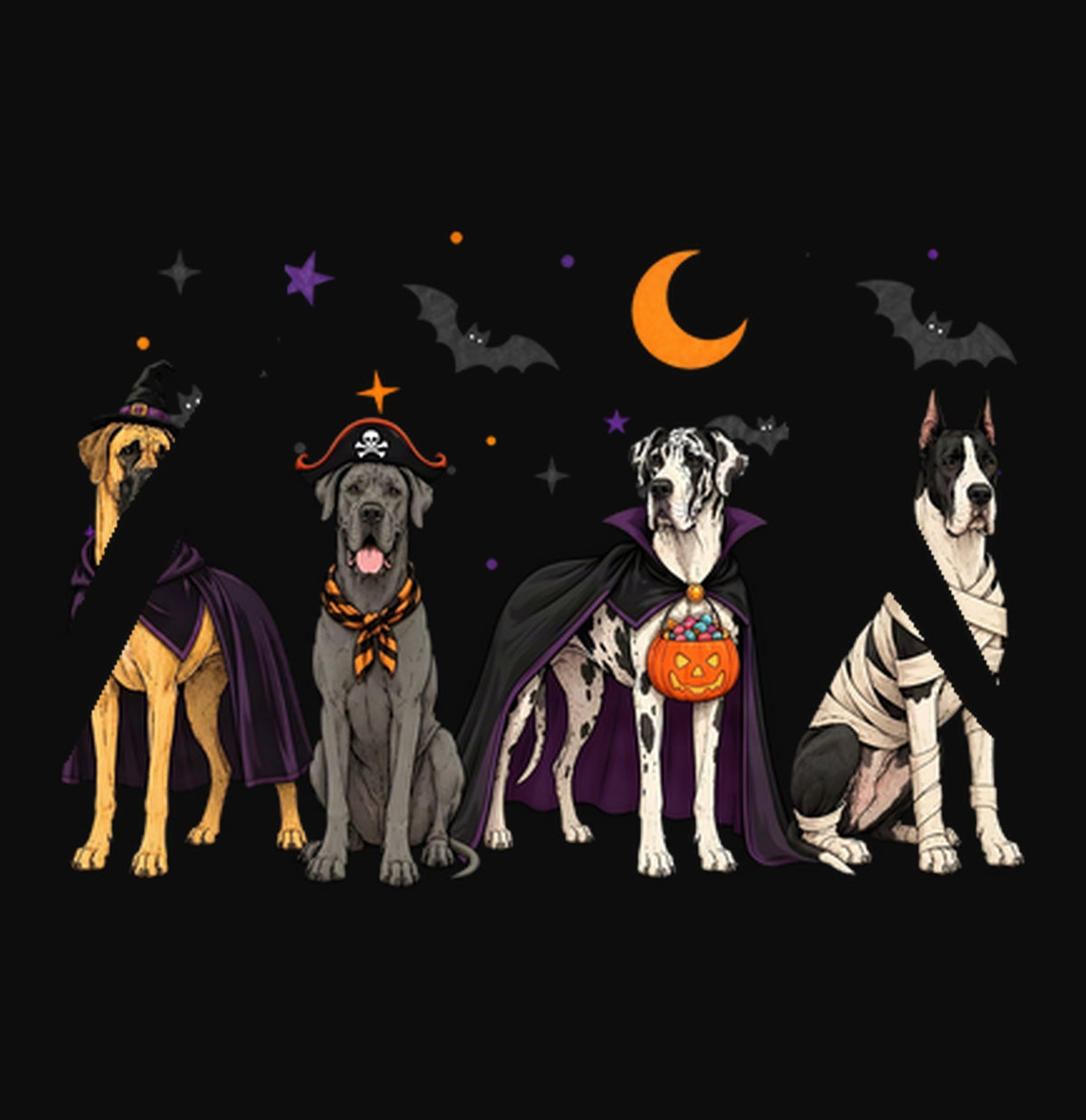 Great Dane Halloween Lineup - Adult Unisex Hoodie