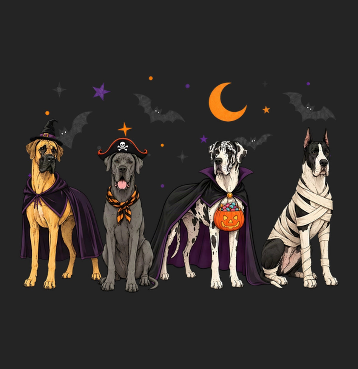 Great Dane Halloween Lineup - Women's Tri-Blend T-Shirt
