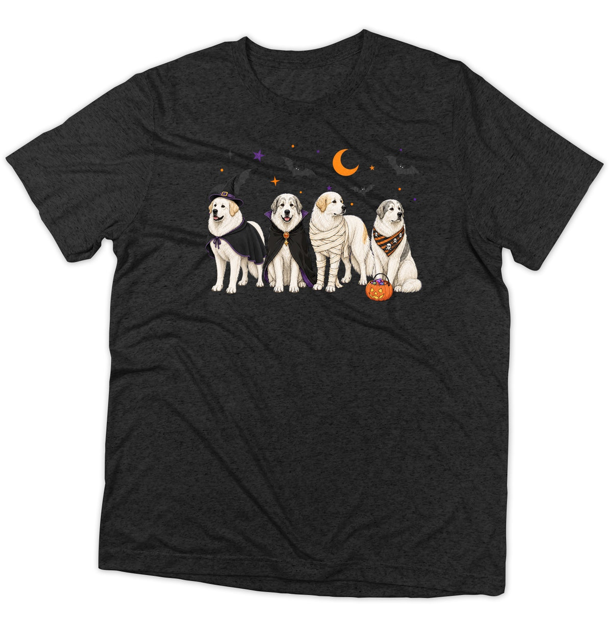 Great Pyrenees Halloween Lineup - Adult Tri-Blend T-Shirt