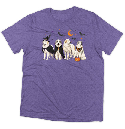 Great Pyrenees Halloween Lineup - Adult Tri-Blend T-Shirt