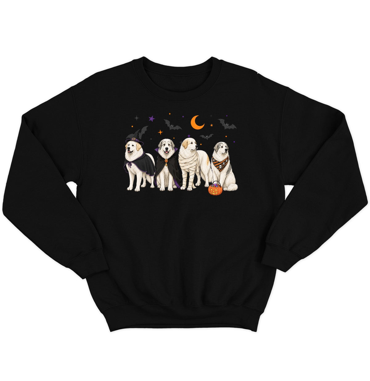 Great Pyrenees Halloween Lineup - Adult Unisex Crewneck Sweatshirt