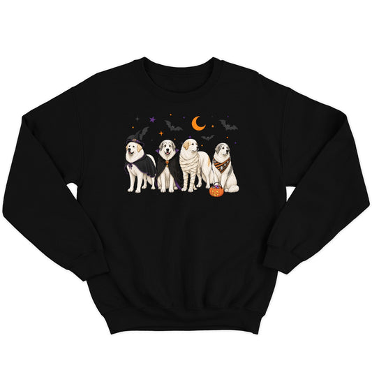 Great Pyrenees Halloween Lineup - Adult Unisex Crewneck Sweatshirt