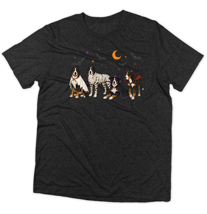 Greater Swiss Mountain Dog Halloween Lineup - Adult Tri-Blend T-Shirt