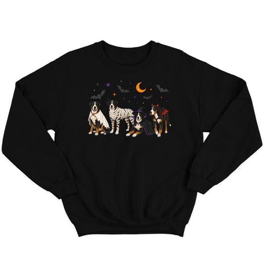 Greater Swiss Mountain Dog Halloween Lineup - Adult Unisex Crewneck Sweatshirt
