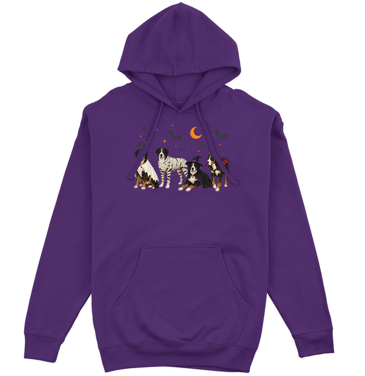 Greater Swiss Mountain Dog Halloween Lineup - Adult Unisex Hoodie