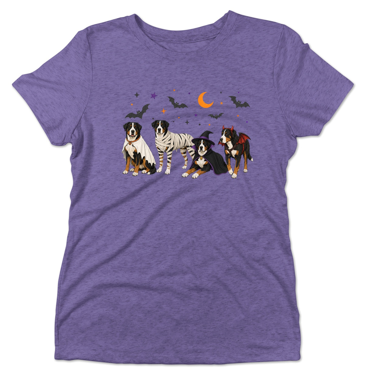 Greater Swiss Mountain Dog Halloween Lineup - Women's Tri-Blend T-Shirt