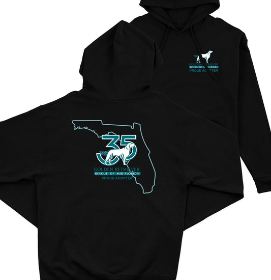 GRRMF 35 Years Florida Map - Adult Unisex Hoodie Sweatshirt - Grey - X-Large - Sizes