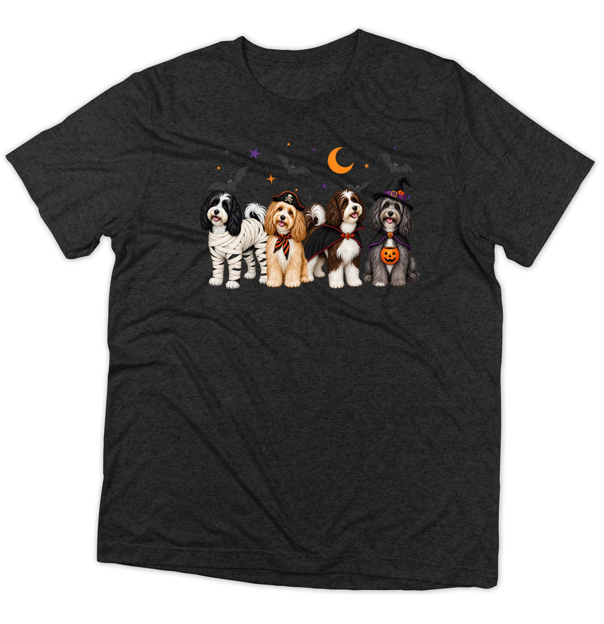 Havanese Halloween Lineup - Adult Tri-Blend T-Shirt