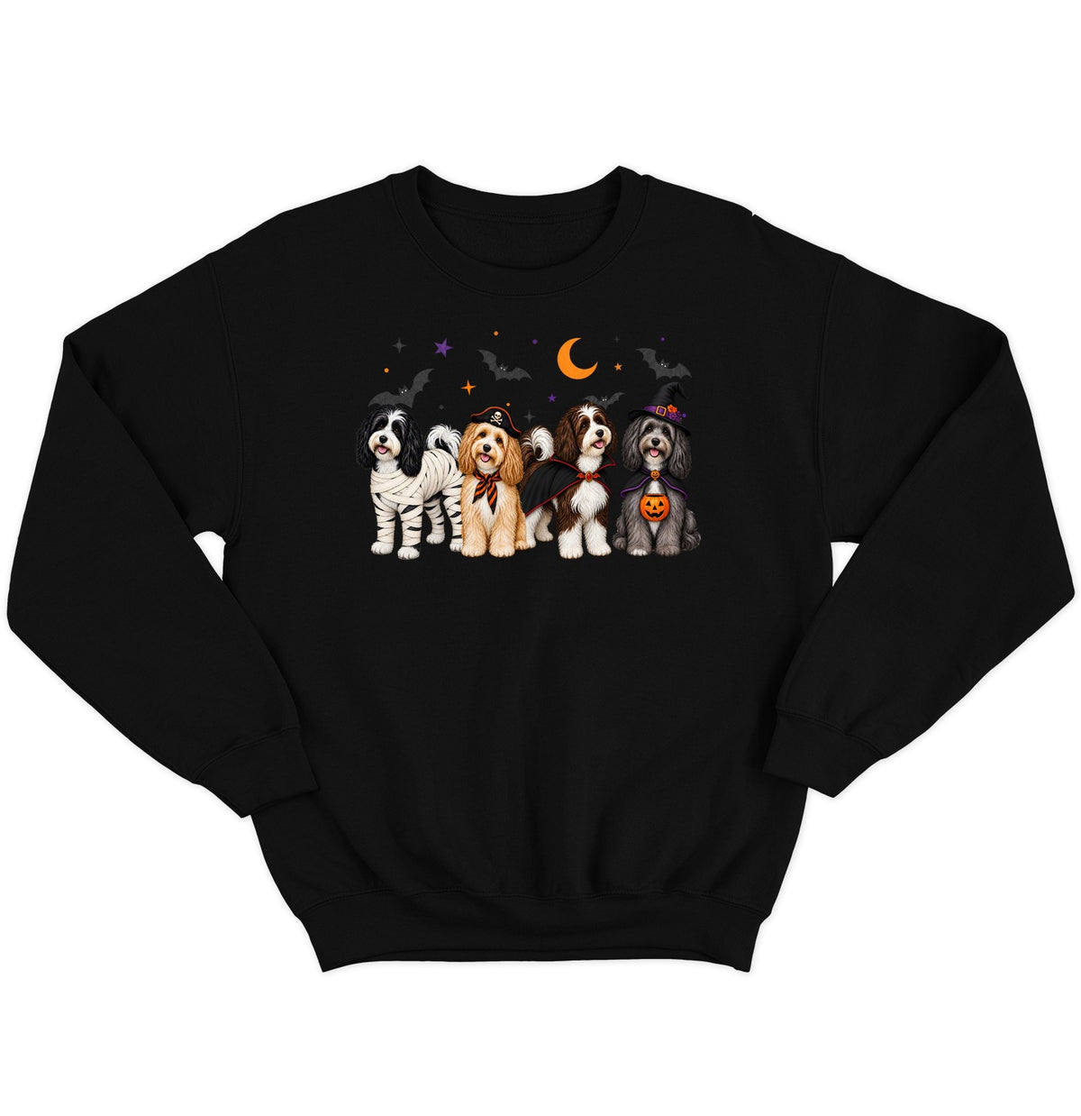 Havanese Halloween Lineup - Adult Unisex Crewneck Sweatshirt