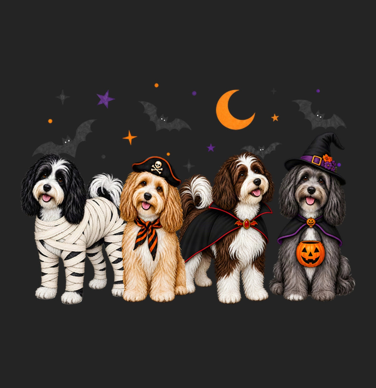 Havanese Halloween Lineup - Women's Tri-Blend T-Shirt