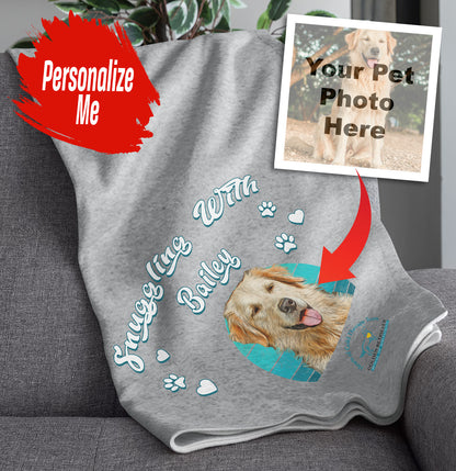 Snuggling With My Pet Hearts of Gold - Personalized Custom Fleece Sweatshirt Blanket