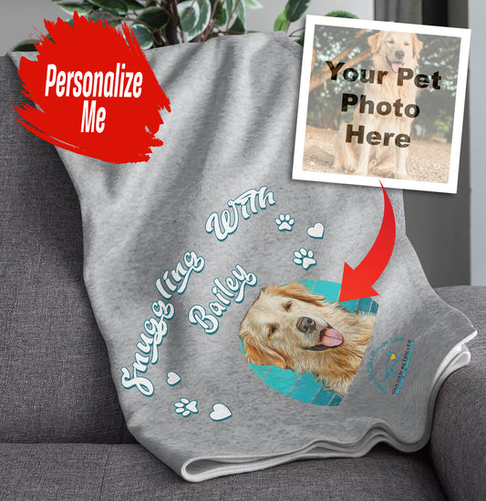 Snuggling With My Pet Hearts of Gold - Personalized Custom Fleece Sweatshirt Blanket