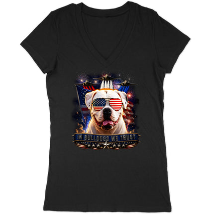 In American Bulldogs We Trust - Women's V-Neck T-Shirt