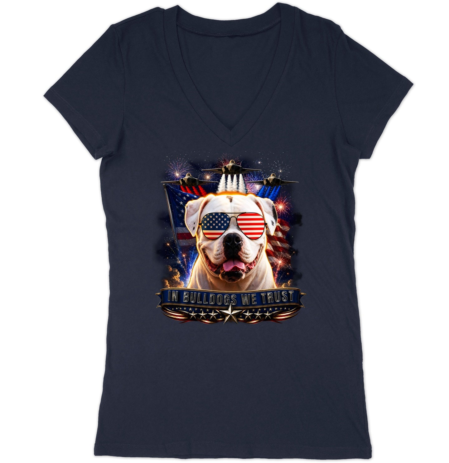 In American Bulldogs We Trust - Women's V-Neck T-Shirt