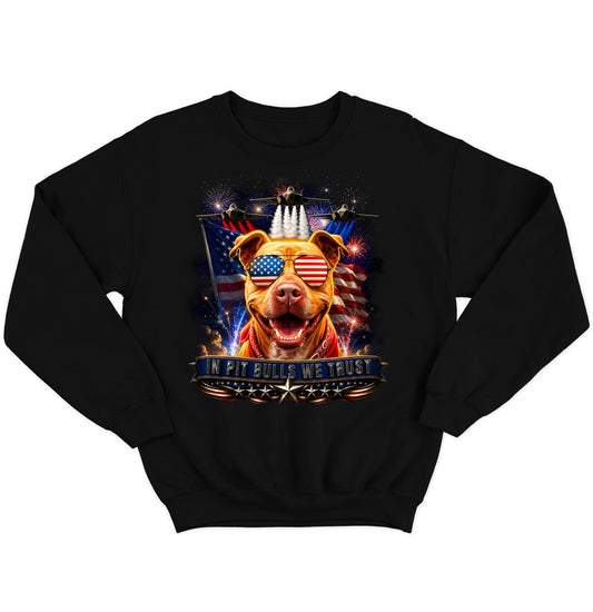 In American Pit Bull Terriers We Trust - Crewneck Sweatshirt