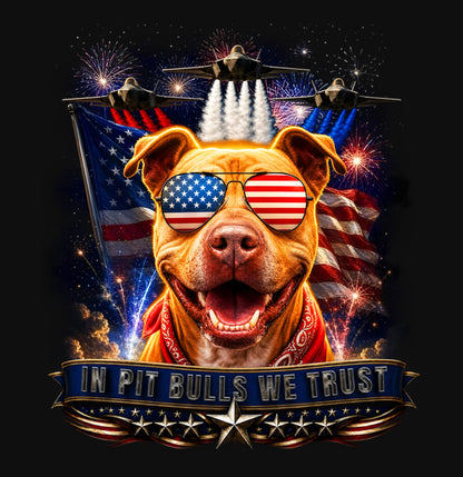 In American Pit Bull Terriers We Trust - Crewneck Sweatshirt