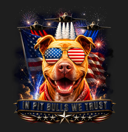 In American Pit Bull Terriers We Trust - Women's V-Neck T-Shirt