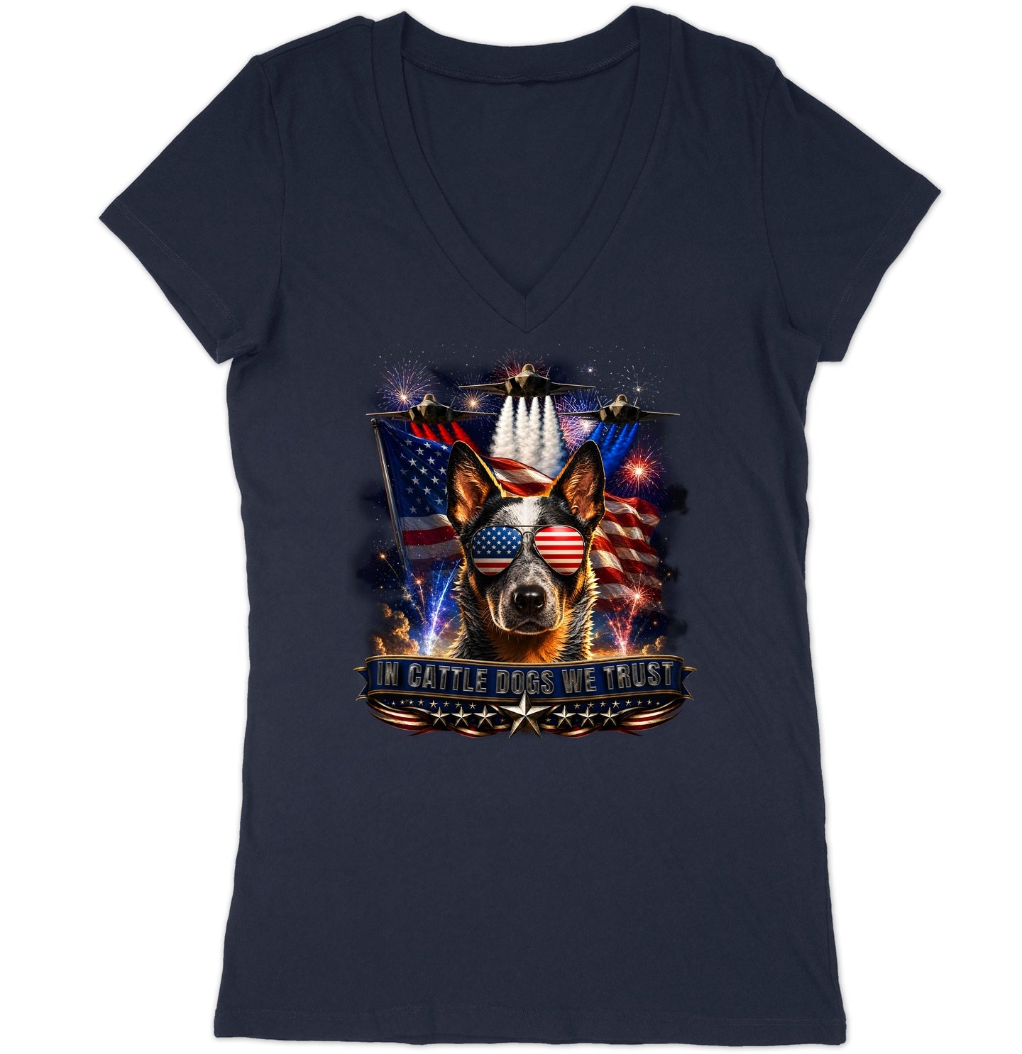 In Australian Cattle Dogs We Trust - Women's V-Neck T-Shirt