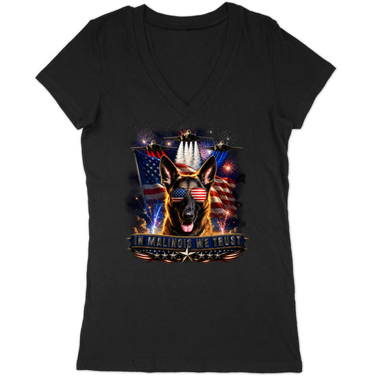 In Belgian Malinois We Trust - Women's V-Neck T-Shirt
