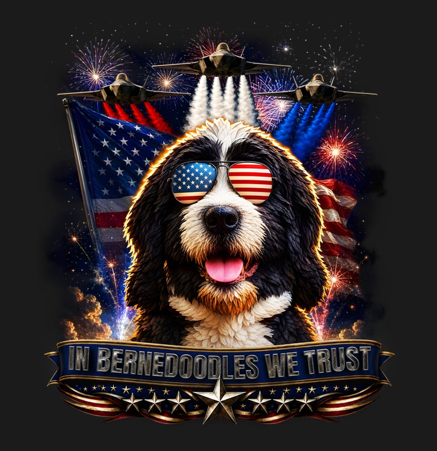 In Bernedoodles We Trust - Adult Unisex T-Shirt