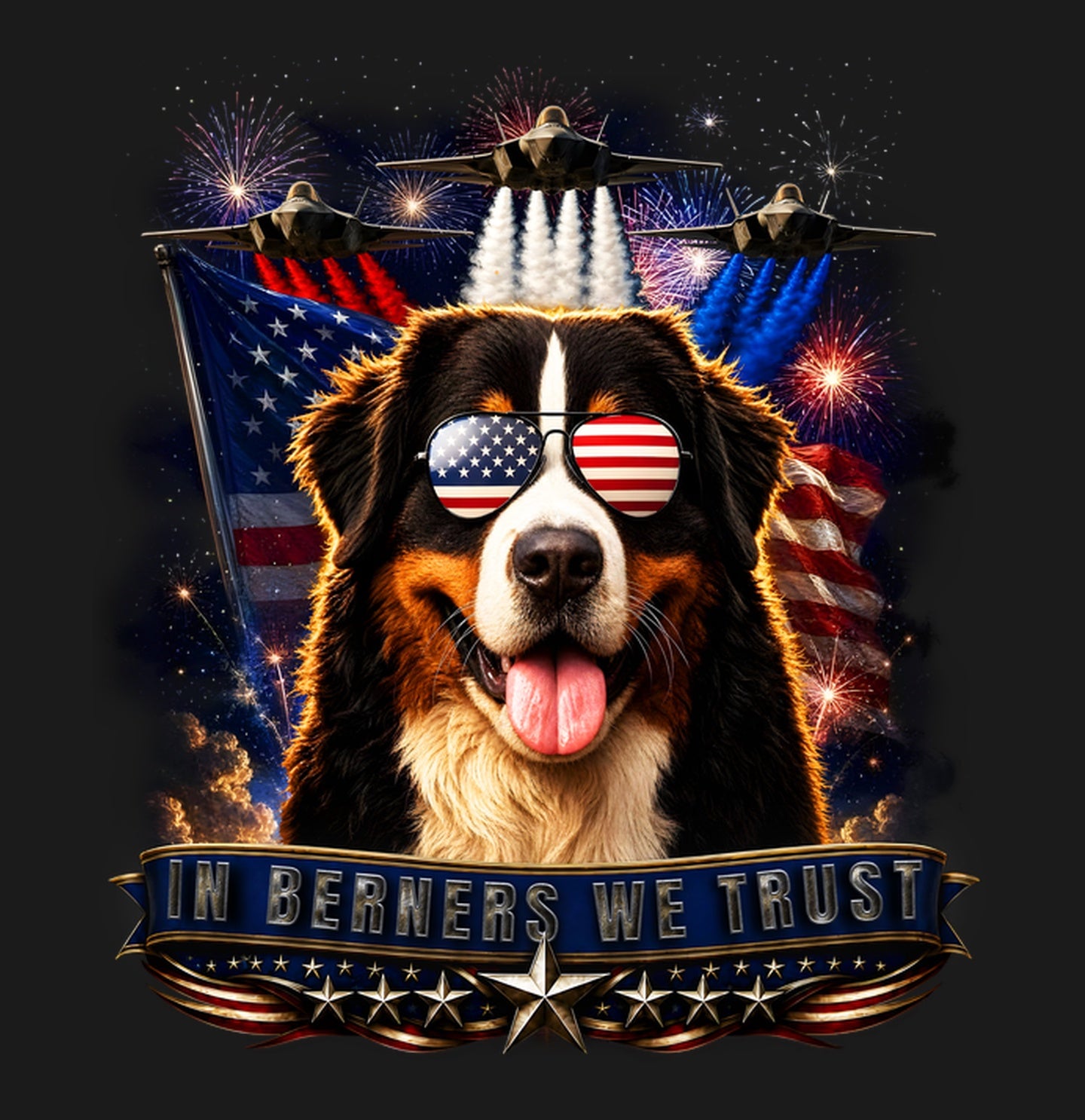In Bernese Mountain Dogs We Trust - Adult Unisex T-Shirt