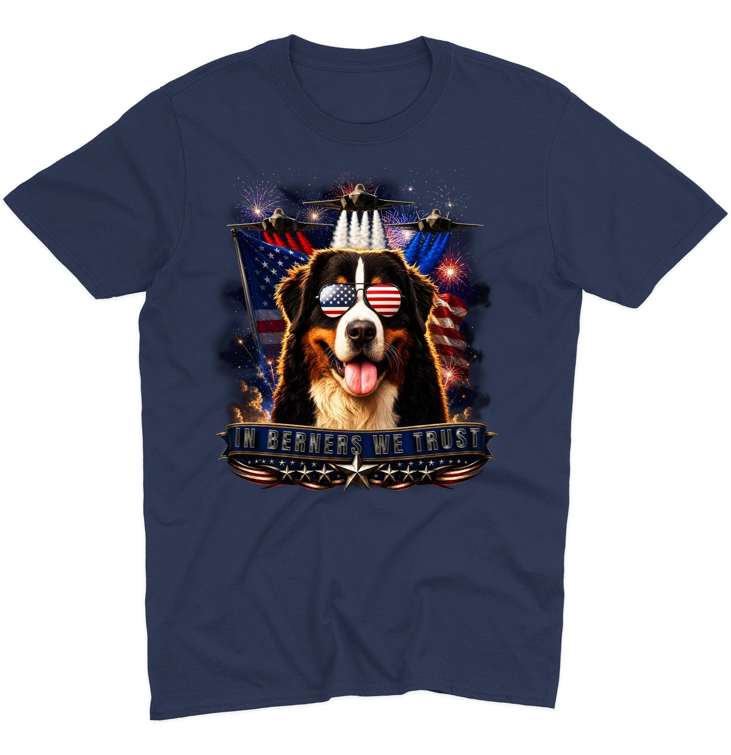 In Bernese Mountain Dogs We Trust - Adult Unisex T-Shirt