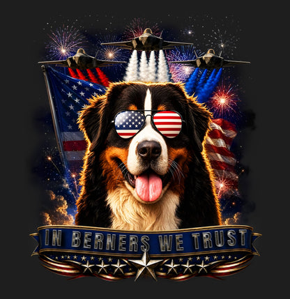 In Bernese Mountain Dogs We Trust - Women's V-Neck T-Shirt