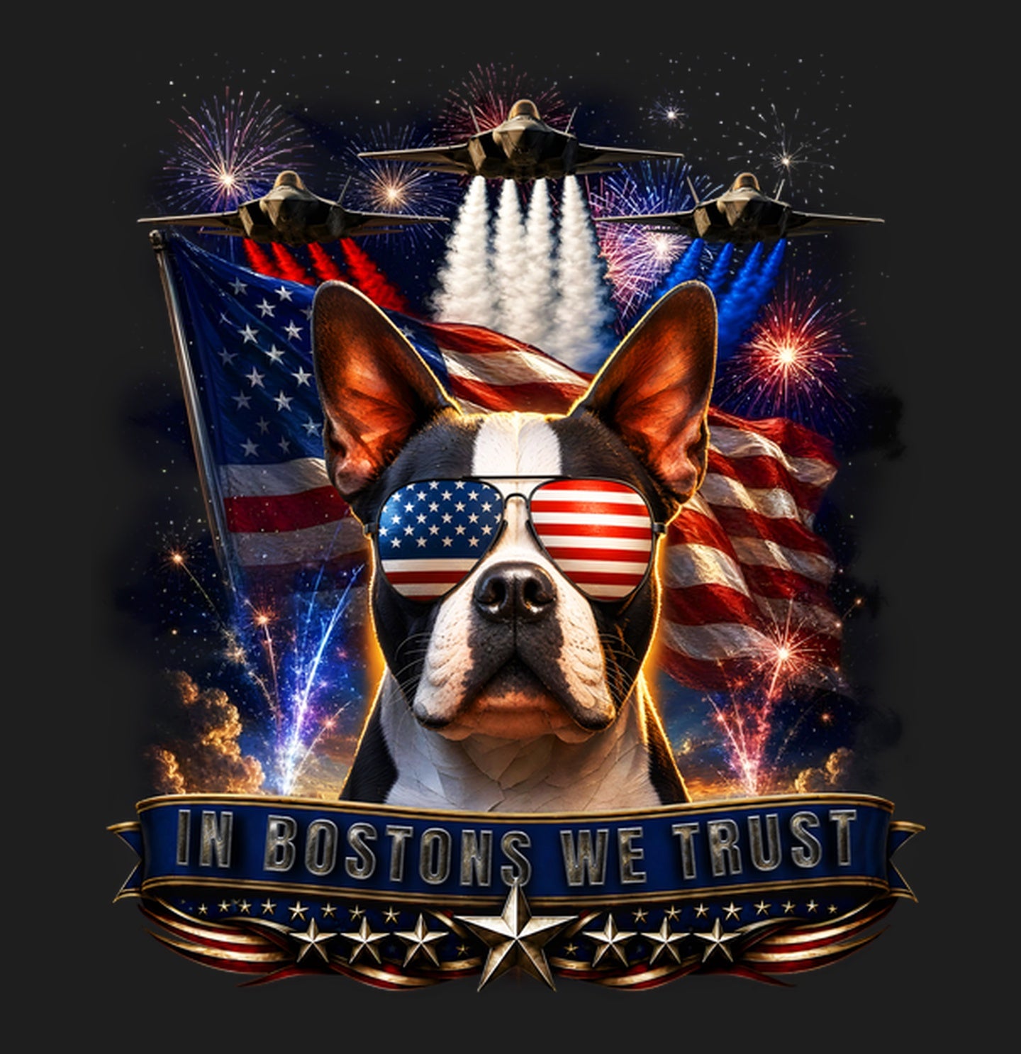 In Boston Terriers We Trust - Women's V-Neck T-Shirt