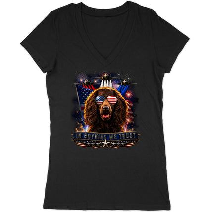 In Boykin Spaniels We Trust - Women's V-Neck T-Shirt