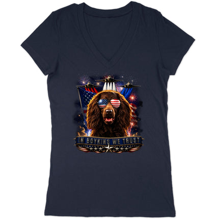 In Boykin Spaniels We Trust - Women's V-Neck T-Shirt