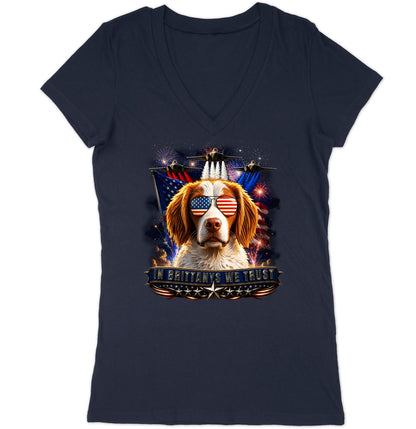 In Brittanys We Trust - Women's V-Neck T-Shirt