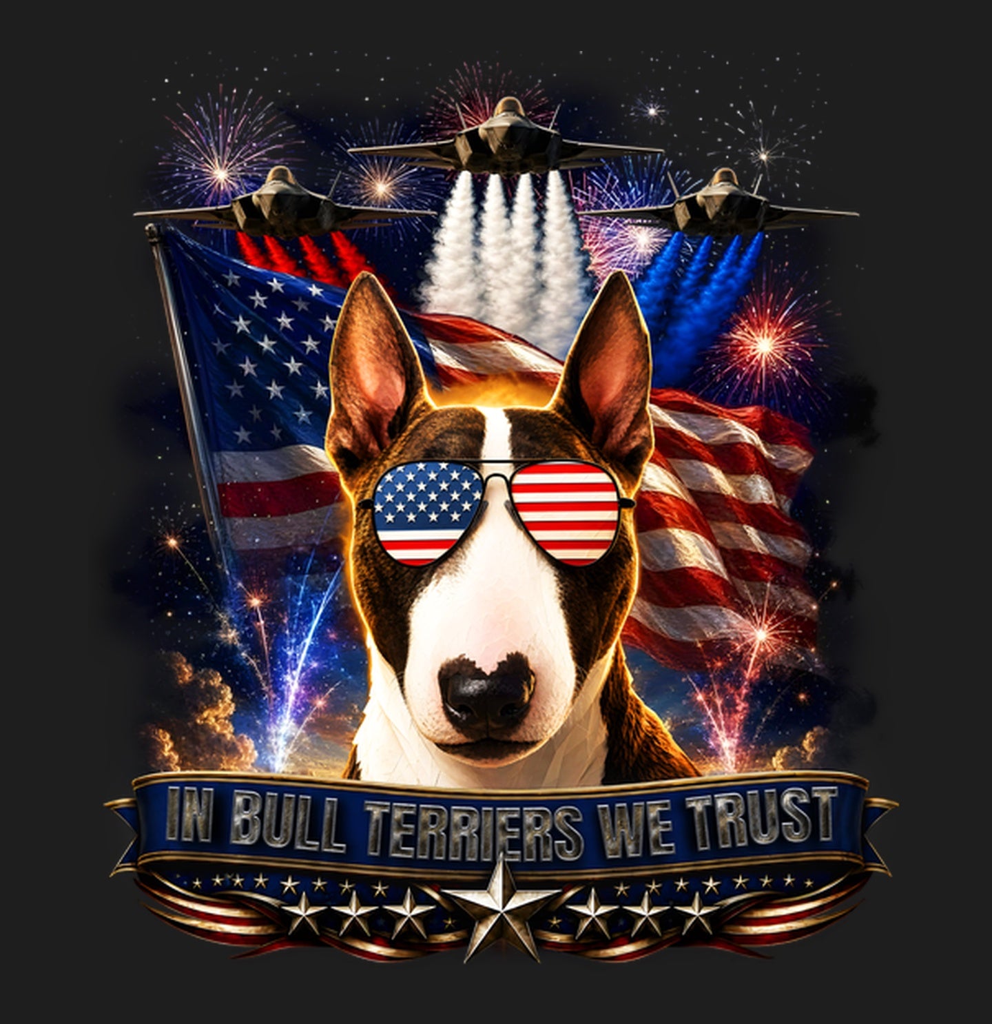 In Bull Terriers We Trust - Women's V-Neck T-Shirt