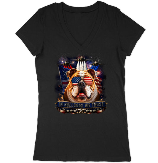 In Bulldogs We Trust - Women's V-Neck T-Shirt