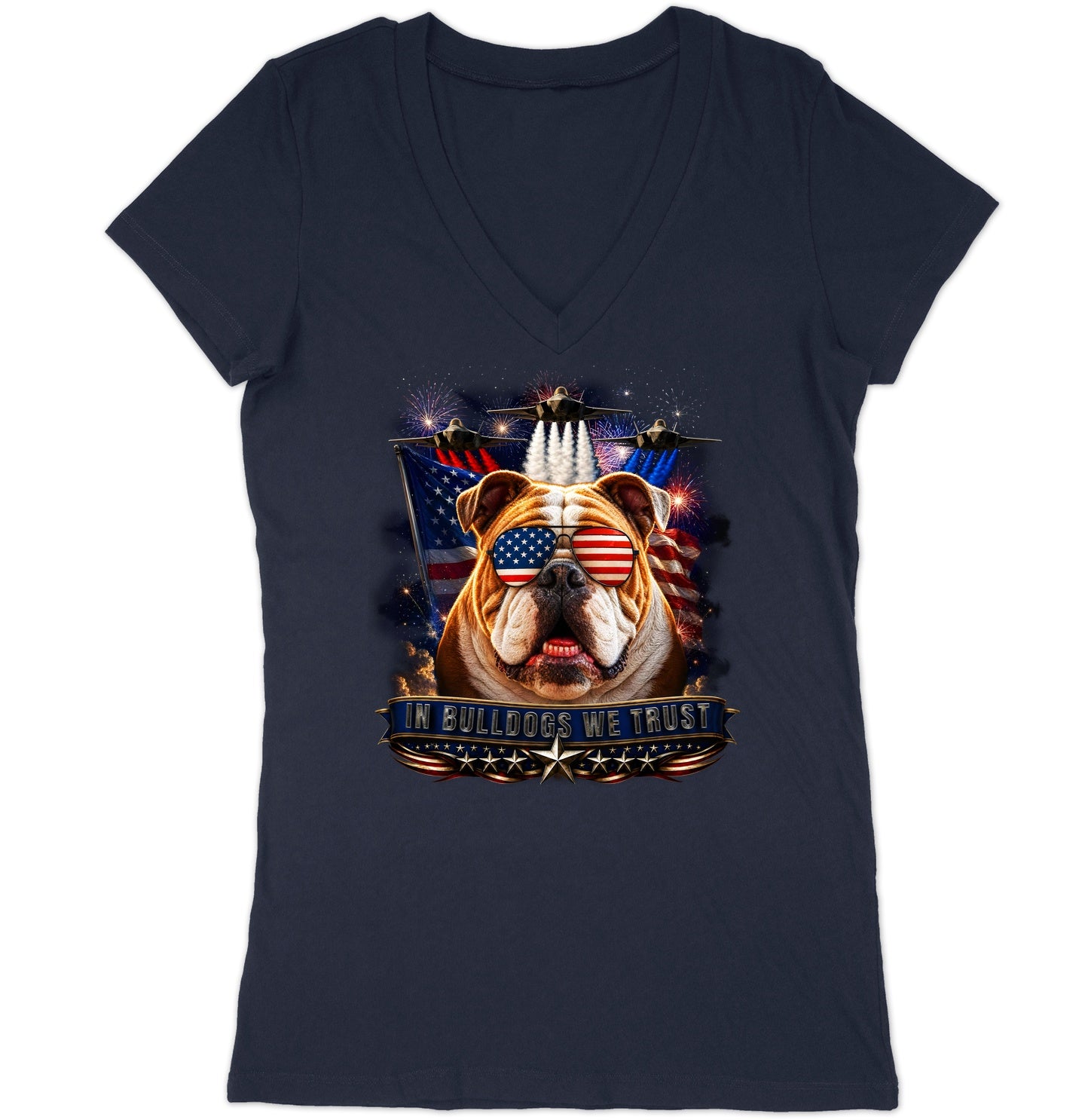 In Bulldogs We Trust - Women's V-Neck T-Shirt