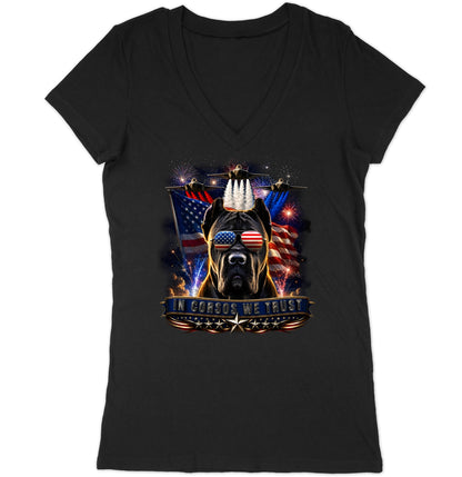 In Cane Corsi We Trust - Women's V-Neck T-Shirt