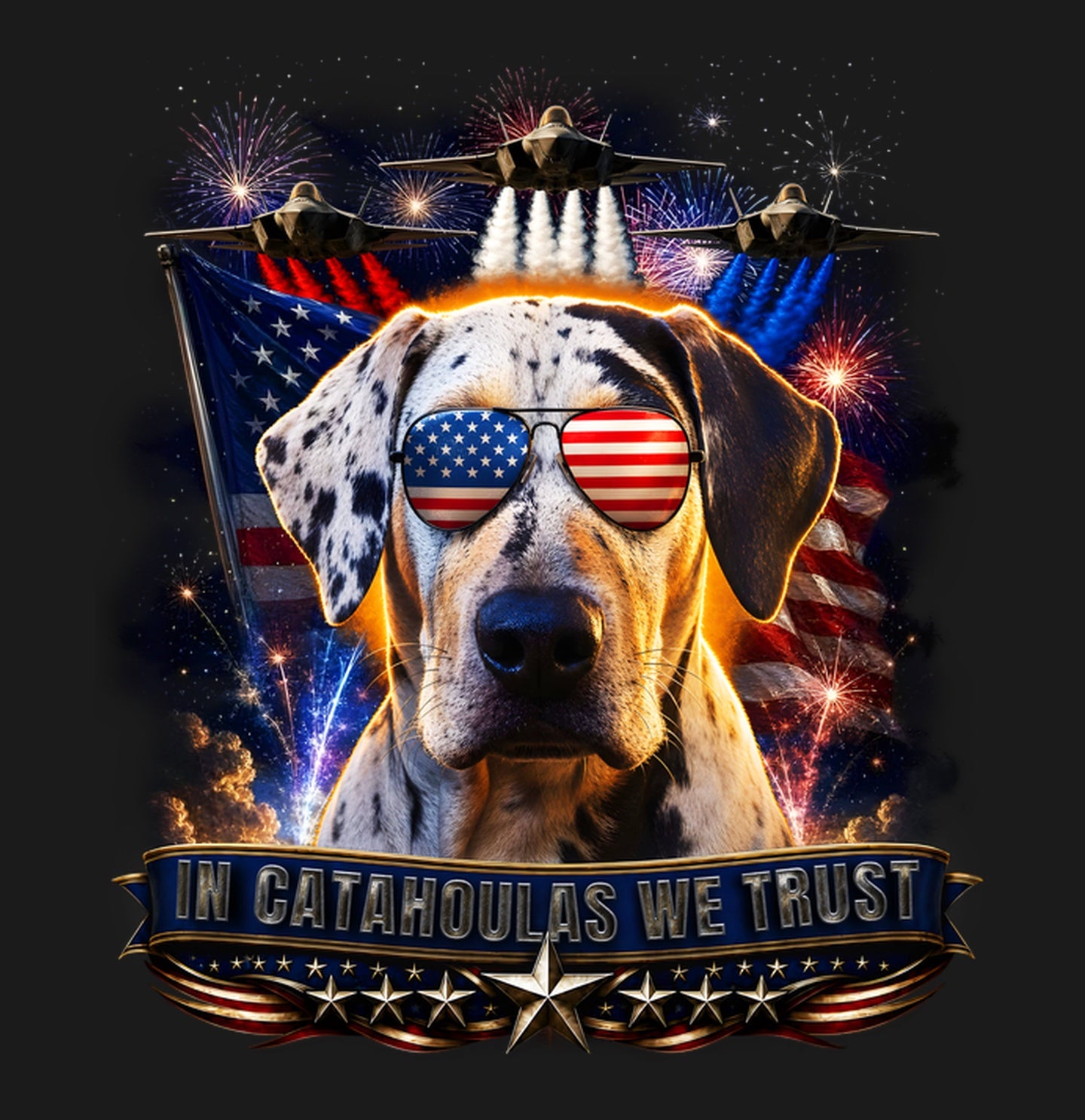 In Catahoula Leopard Dogs We Trust - Adult Unisex T-Shirt