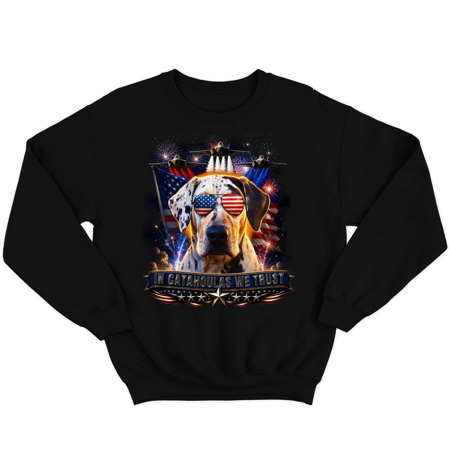 In Catahoula Leopard Dogs We Trust - Crewneck Sweatshirt