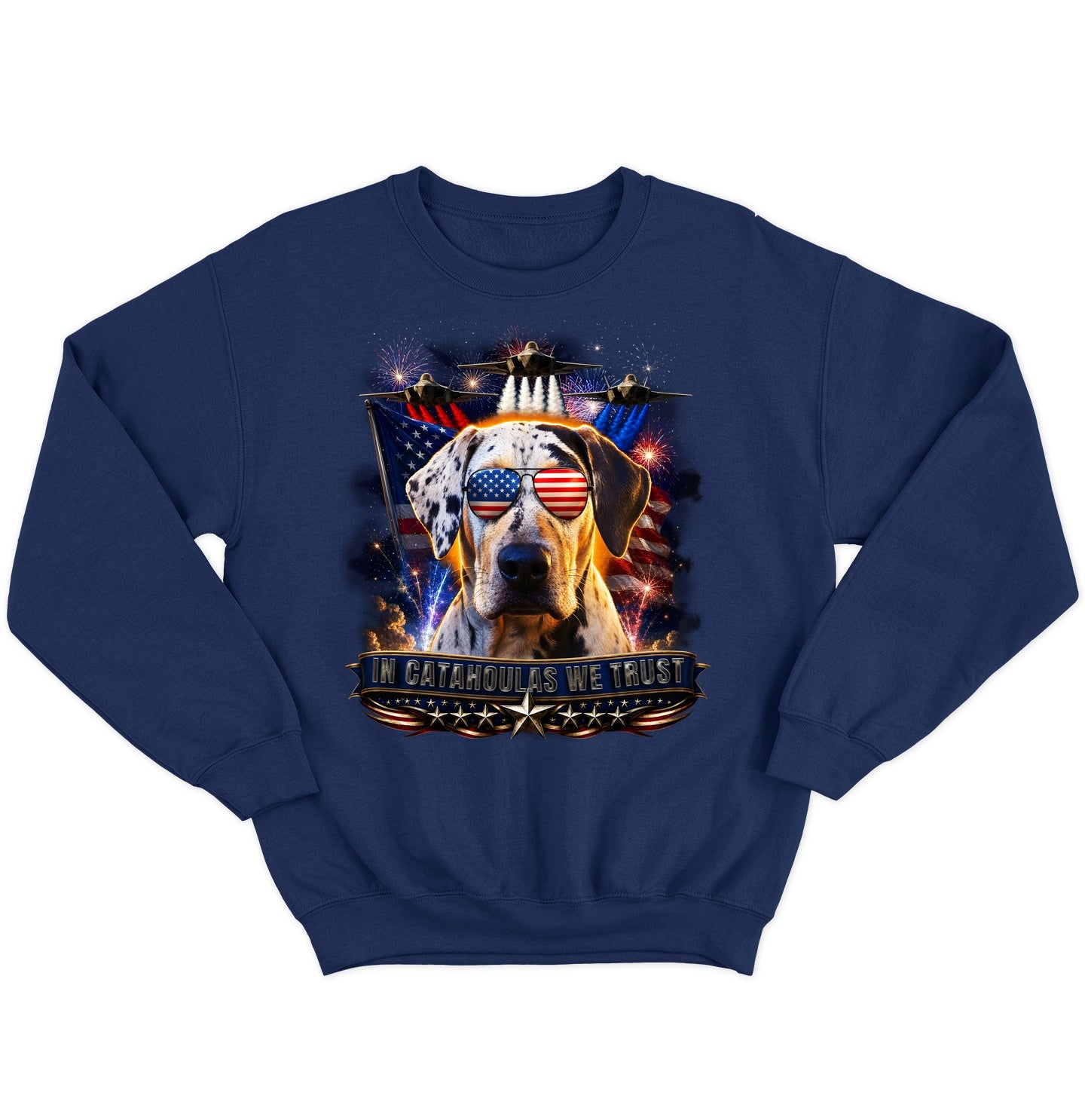 In Catahoula Leopard Dogs We Trust - Crewneck Sweatshirt