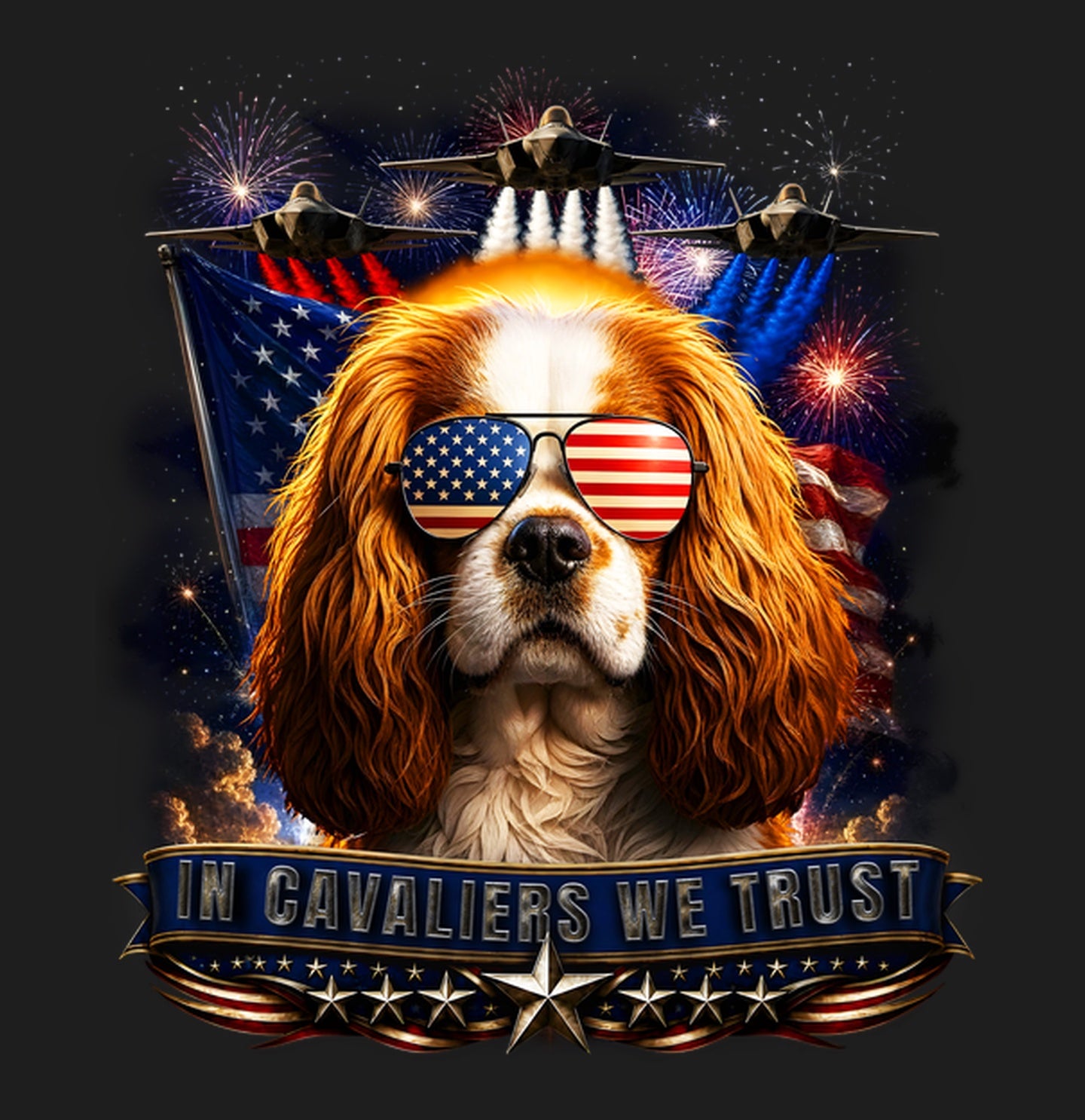 In Cavalier King Charles Spaniels We Trust - Women's V-Neck T-Shirt