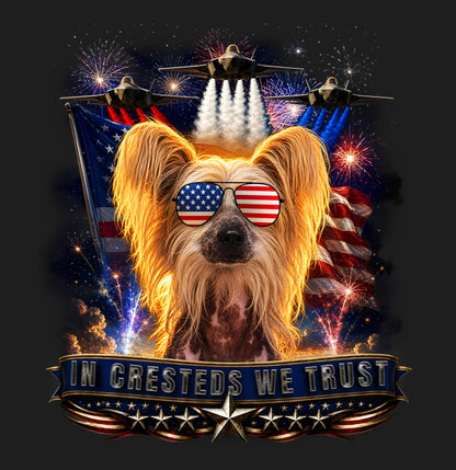 In Chinese Cresteds We Trust - Women's V-Neck T-Shirt