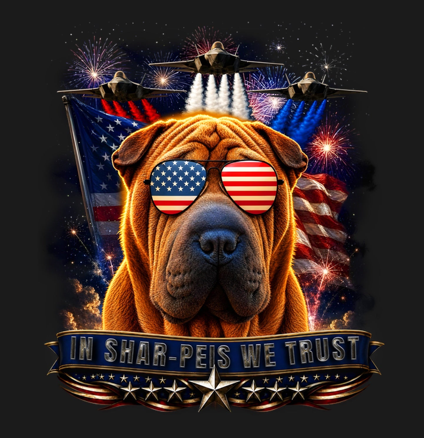 In Chinese Shar-Pei We Trust - Adult Unisex T-Shirt