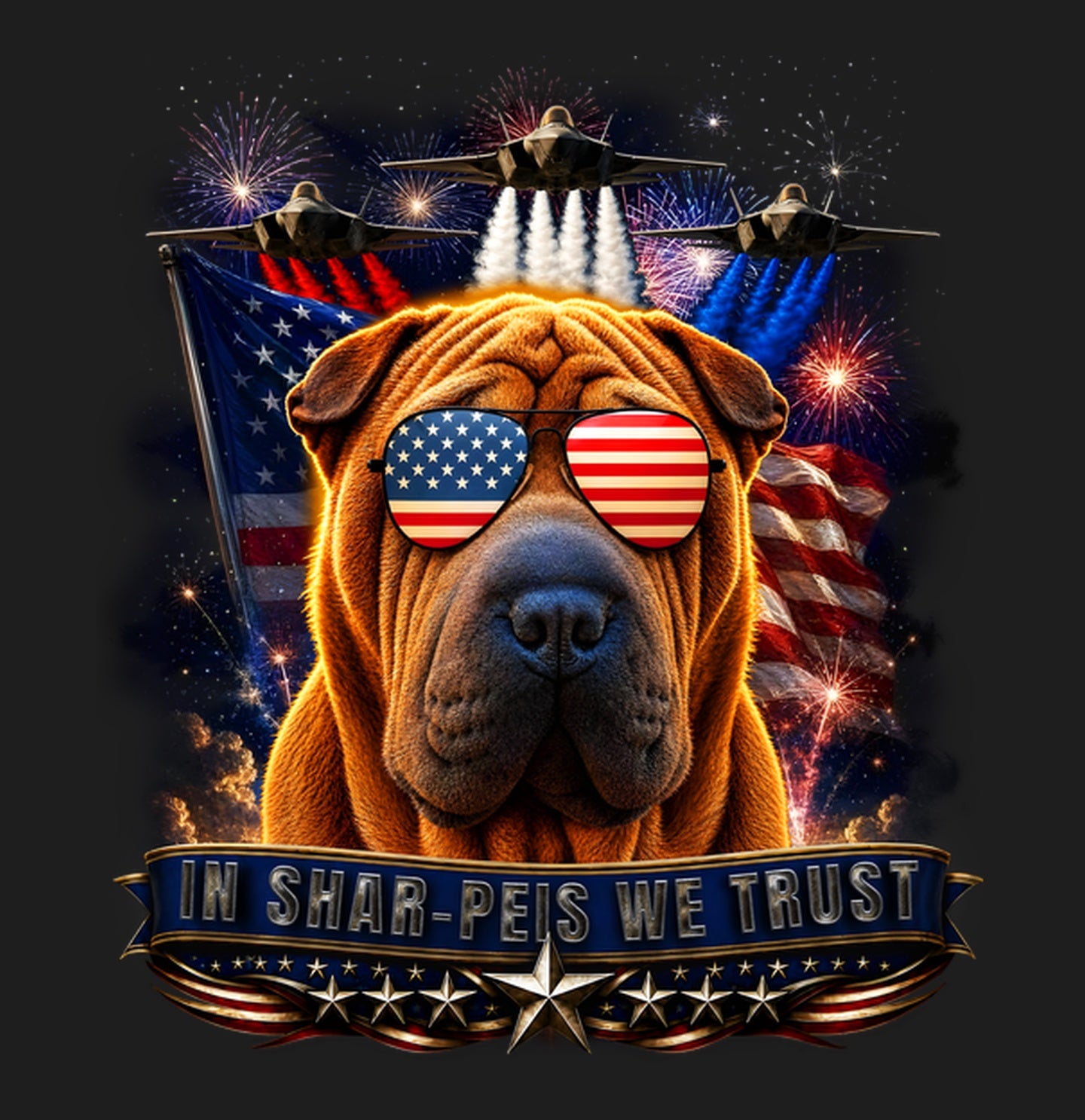 In Chinese Shar-Pei We Trust - Women's V-Neck T-Shirt