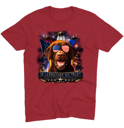 In Chocolate Labrador Retrievers We Trust - Adult Unisex T-Shirt