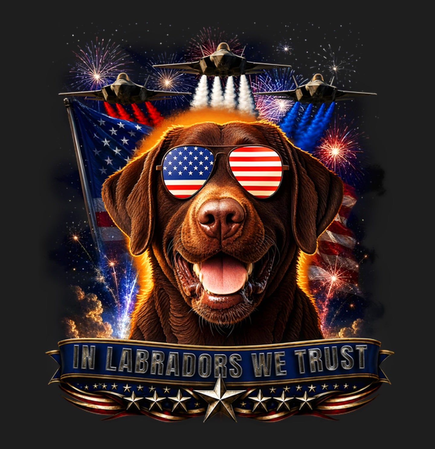 In Chocolate Labrador Retrievers We Trust - Women's V-Neck T-Shirt