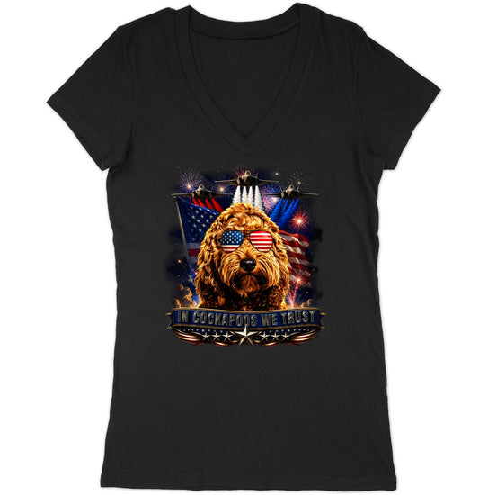 In Cockapoos We Trust - Women's V-Neck T-Shirt