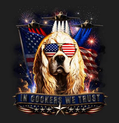 In Cocker Spaniels We Trust - Women's V-Neck T-Shirt