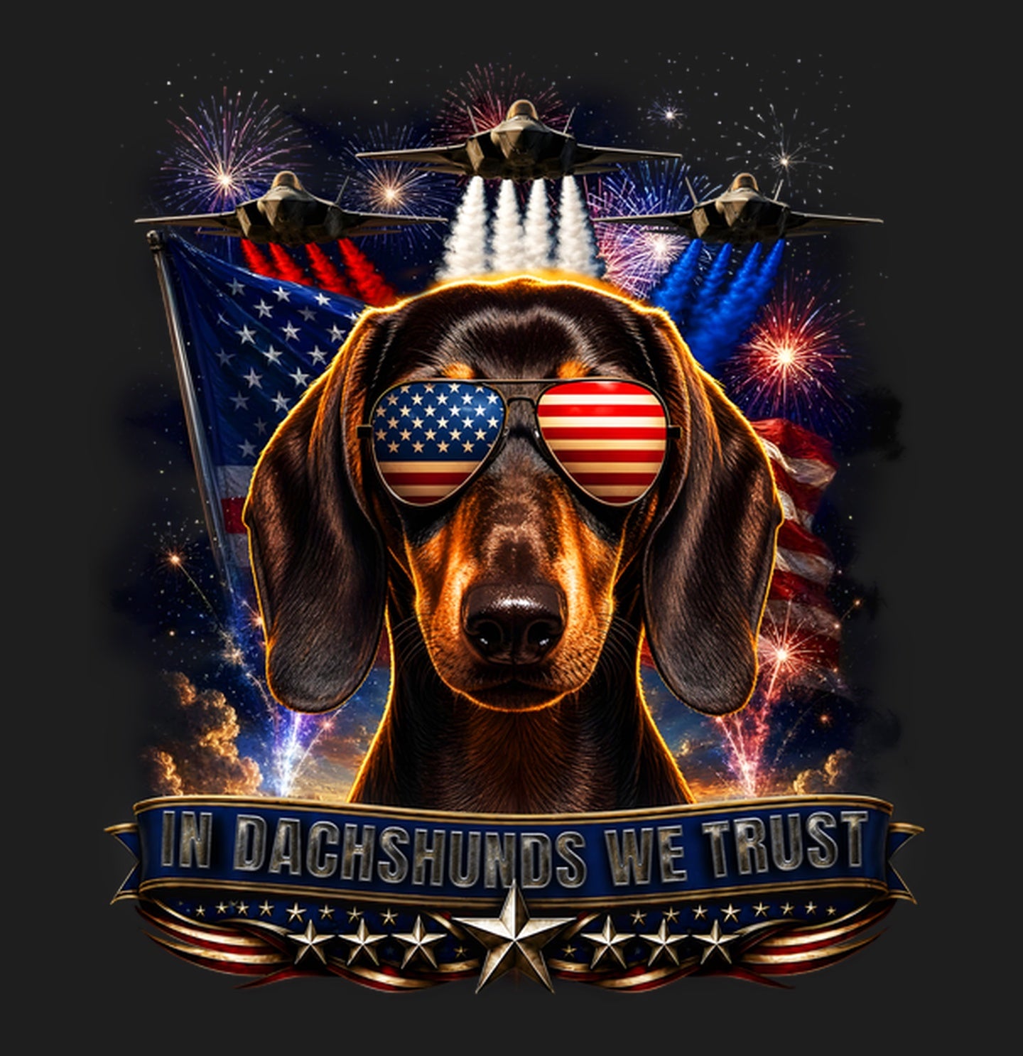 In Dachshunds We Trust - Women's V-Neck T-Shirt