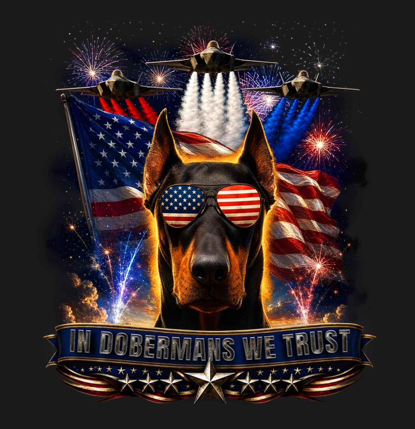 In Doberman Pinschers We Trust - Adult Unisex T-Shirt
